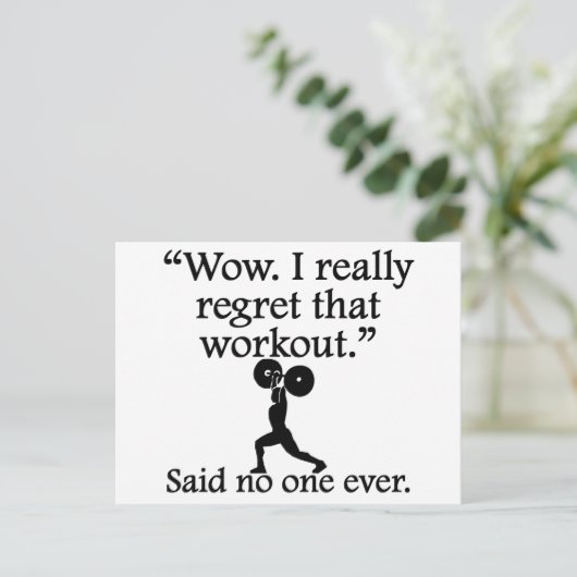 Niemand zei ooit: Ik betreur dat resultaat Briefkaart (Staand voorkant)