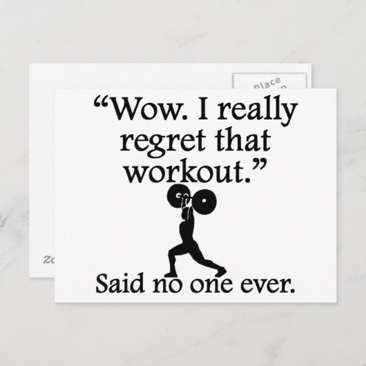 Niemand zei ooit: Ik betreur dat resultaat Briefkaart (Voorkant / Achterkant)