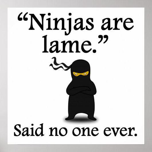 Niemand zei ooit: Ninjas is beroemd Poster (Voorkant)