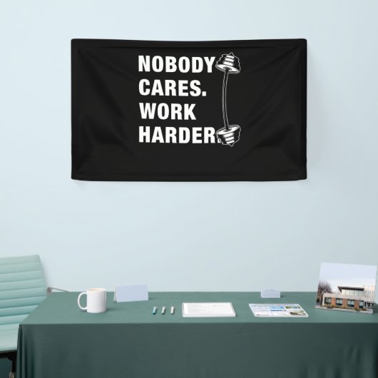 Niemand zorgt ervoor dat het harder werkt Funny Gy Spandoek (Beurs)