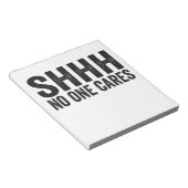 Niemand zorgt voor Funny Sarcastic Quote Gift Notitieblok (Schuin)