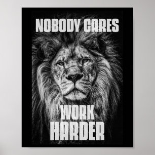 Niemand zorgt voor Motivatie werk in Harder Bodybu Poster
