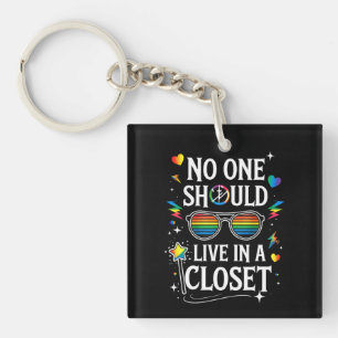 Niemand zou in een kast moeten wonen LGBTQ Homosek Sleutelhanger