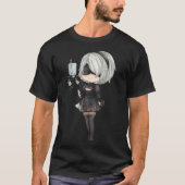 Nier Automata 2B Chibi Design T-shirt (Voorkant)