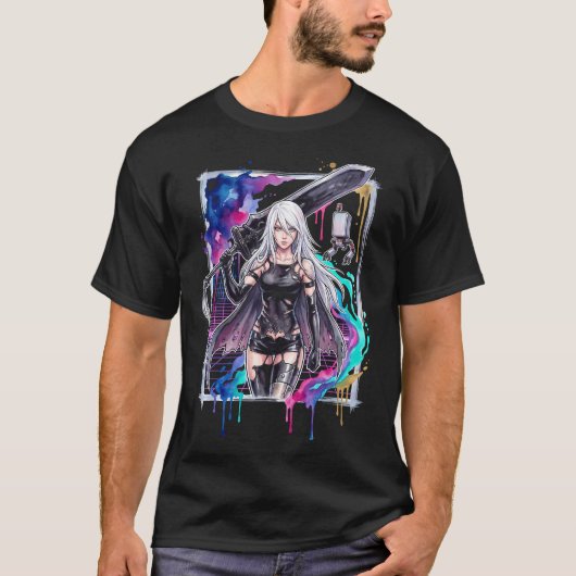 NieR Automata A2 Rogue Android Berserker Modus Kun T-shirt (Voorkant)