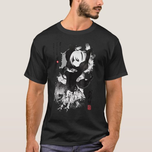 Nier Automata's 2b Japan Ink Ver 2 0 T-shirt (Voorkant)