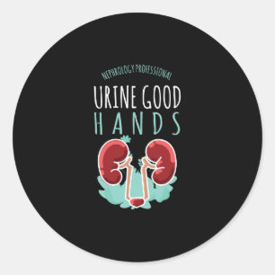 Nierarts urologie Gift urine Goede handen Ronde Sticker