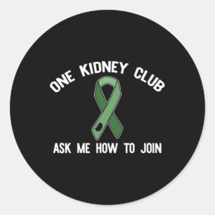 Nierclub Vraag me hoe je bij orgaandonor Meme 1 ku Ronde Sticker