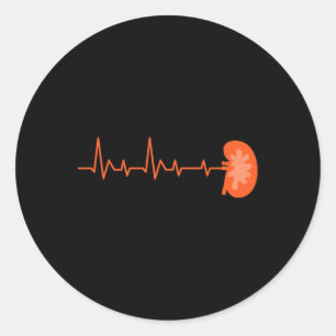 Nierdonor - ECG Hartslagorgaan Nierziekte Ronde Sticker
