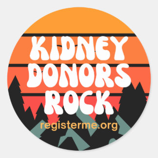 Nierdonoren Rock Donor Bewustzijn Ronde Sticker