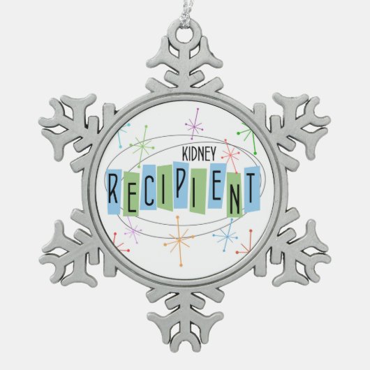 Nieren Ontvanger Retrostijl Tin Sneeuwvlok Ornament (Voorkant)