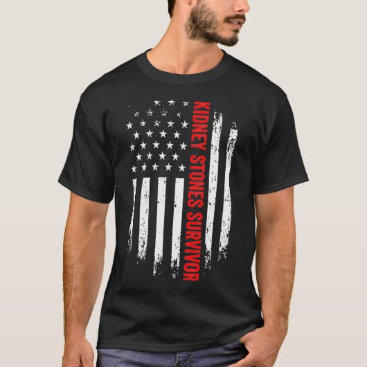 Nieren Stones Survivor American Flag Recovery  T-shirt (Voorkant)