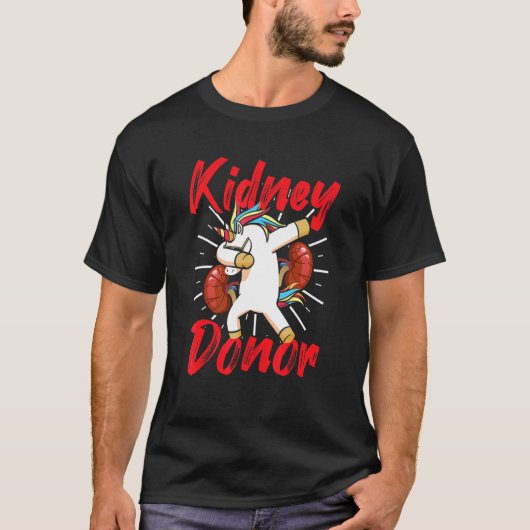 Nieren Transplant Donor Unicorn Chirurgie Recovery T-shirt (Voorkant)