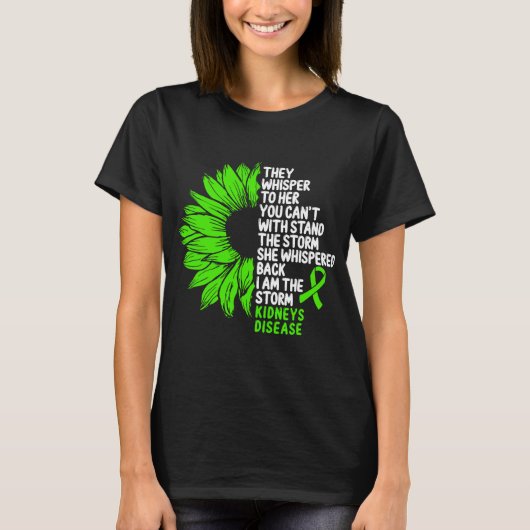 Nieren Ziektebewustzijn Groen lint Storm T-shirt (Voorkant)