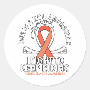 Nierkanker bewustzijn oranje lint ronde sticker