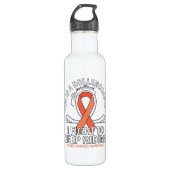 Nierkanker bewustzijn oranje lint waterfles  (Voorkant)