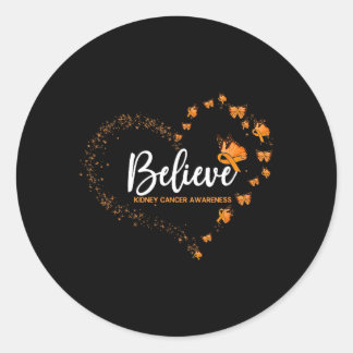 Nierkanker Bewustzijn Vlinder Geloof Ronde Sticker