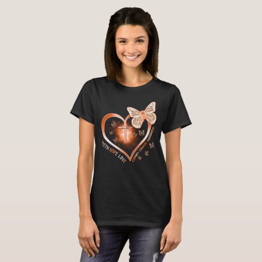 Nierkanker Cross Heart Gift Warrior T-shirt (Voorkant volledig)