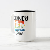 Nierkanker Dialyse Nurse Nephrology Kidney Squad Tweekleurige Koffiemok (Voorkant links)