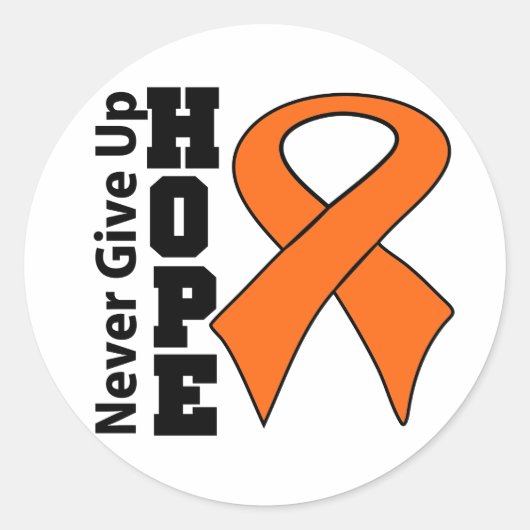 Nierkanker hoop nooit opgeven ronde sticker (Voorkant)