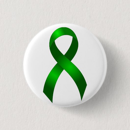 Nierkanker | Leverkanker | Groen lint Ronde Button 3,2 Cm (Voorkant)