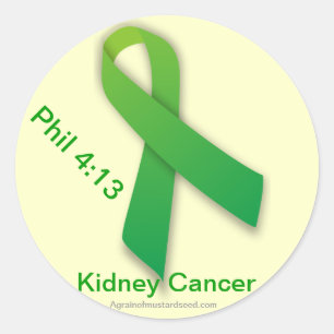 Nierkanker Ribbon Ronde Sticker