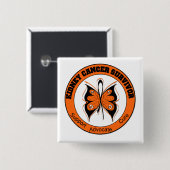Nierkanker Survivor Butterfly Vierkante Button 5,1 Cm (Voorkant /achterkant)