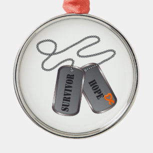 Nierkanker Survivor Dog Tags Metalen Ornament