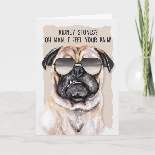 Nierstenen Funny Pug Dog krijgt een goede Kaart (Voorkant)