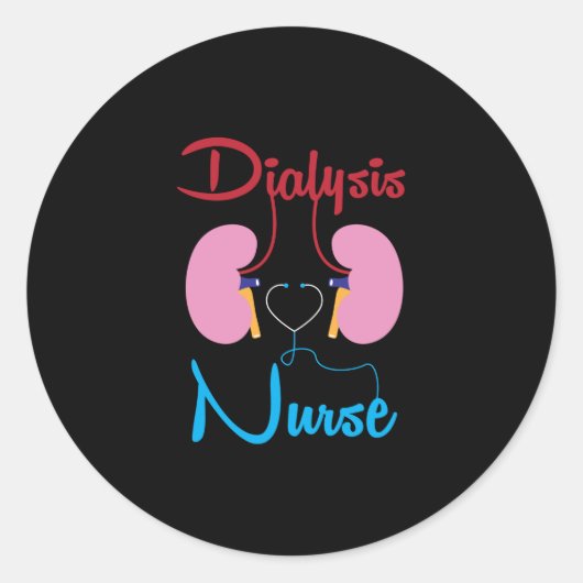 Nierteam Nefrologie Dialyse Geregistreerde verplee Ronde Sticker (Voorkant)