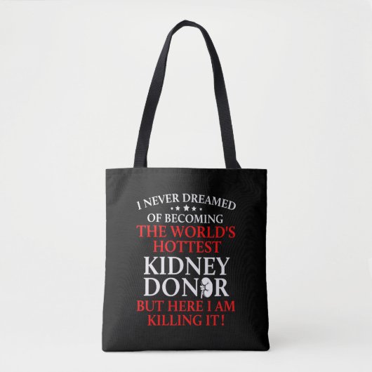 Niertransplantaat donor heetste chirurgie herstel tote bag (Voorkant)