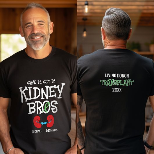 Niertransplantaat donor & ontvanger Mannen T-shirt