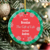 Niertransplantaat donor & ontvanger vakantie keramisch ornament