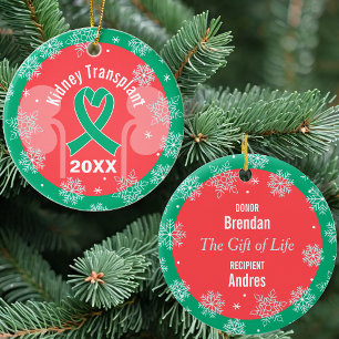 Niertransplantaat donor & ontvanger vakantie keramisch ornament