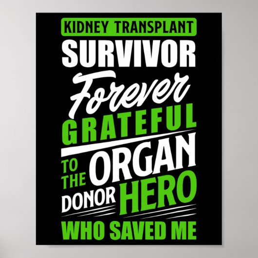 Niertransplantatie Survivor Organ Nierdonor Reci Poster (Voorkant)