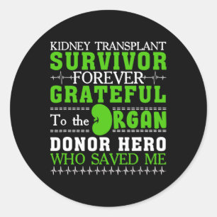Niertransplantatie Survivor Organ Nierdonor Reci Ronde Sticker