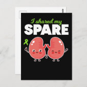 Niertransplantatie van een reserveorgaan briefkaart (Voorkant / Achterkant)