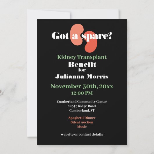 Niertransplantatie voordeel fondsenwerving ontwerp kaart (Voorkant)