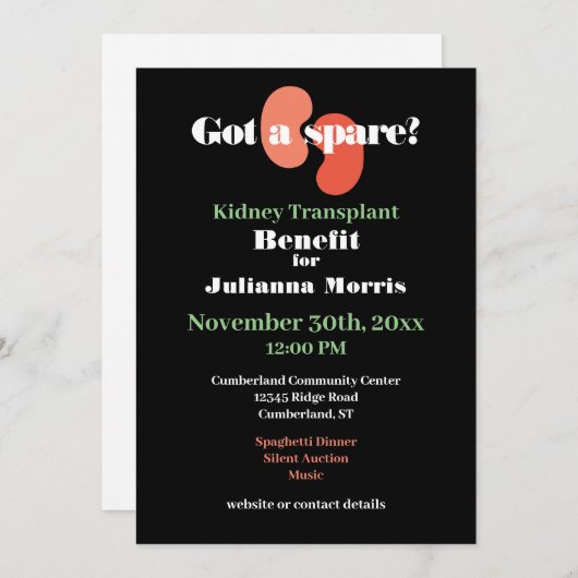 Niertransplantatie voordeel fondsenwerving ontwerp kaart (Voorkant / Achterkant)