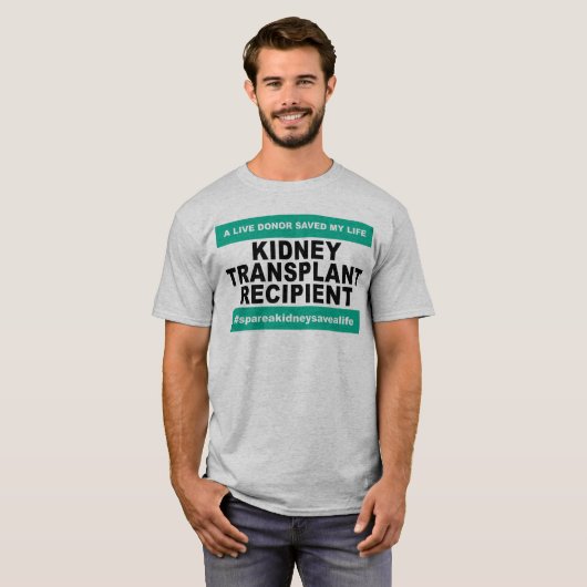 Niertransplantatiepatiënt - lichte Shirten T-shirt (Voorkant volledig)