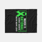 Nierziekte Awareness Maand Fleece Deken (Voorkant (Horizontaal))