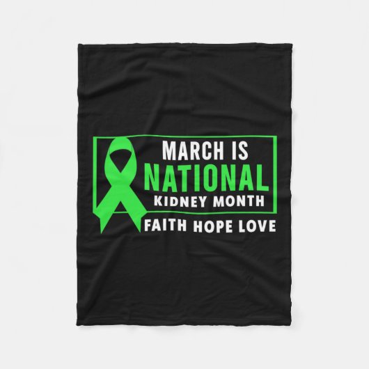 Nierziekte Awareness Maand Fleece Deken (Voorkant)