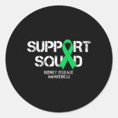 Nierziekte Awareness Support Squad Mannen Vrouwen Ronde Sticker (Voorkant)