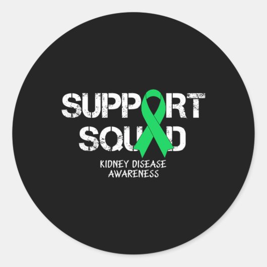 Nierziekte Awareness Support Squad Mannen Vrouwen Ronde Sticker (Voorkant)