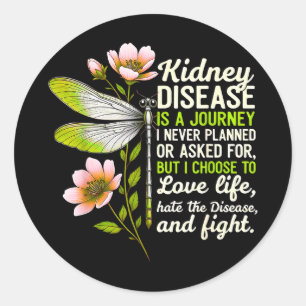 Nierziekte awareness vlindervormig lint nierKi Ronde Sticker