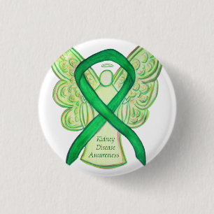 Nierziekte Bewustmaking Angel Ribbon Art Buttonnen Ronde Button 3,2 Cm