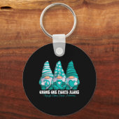 Nierziekte bewustwording maand Blauwgroen lintkabo Sleutelhanger (Voorkant)