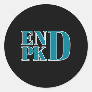 Nierziekte bewustzijn einde PKD gevecht Ronde Sticker