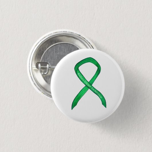 Nierziekte Bewustzijn Groen Lint Art Button (Voorkant /achterkant)