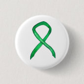 Nierziekte Bewustzijn Groen Lint Art Button (Voorkant)
